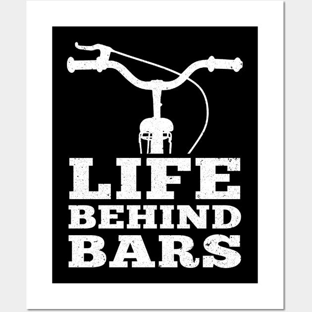 Funny Bicycle Life Behind Bars Biking Wall Art by ashiacornelia173